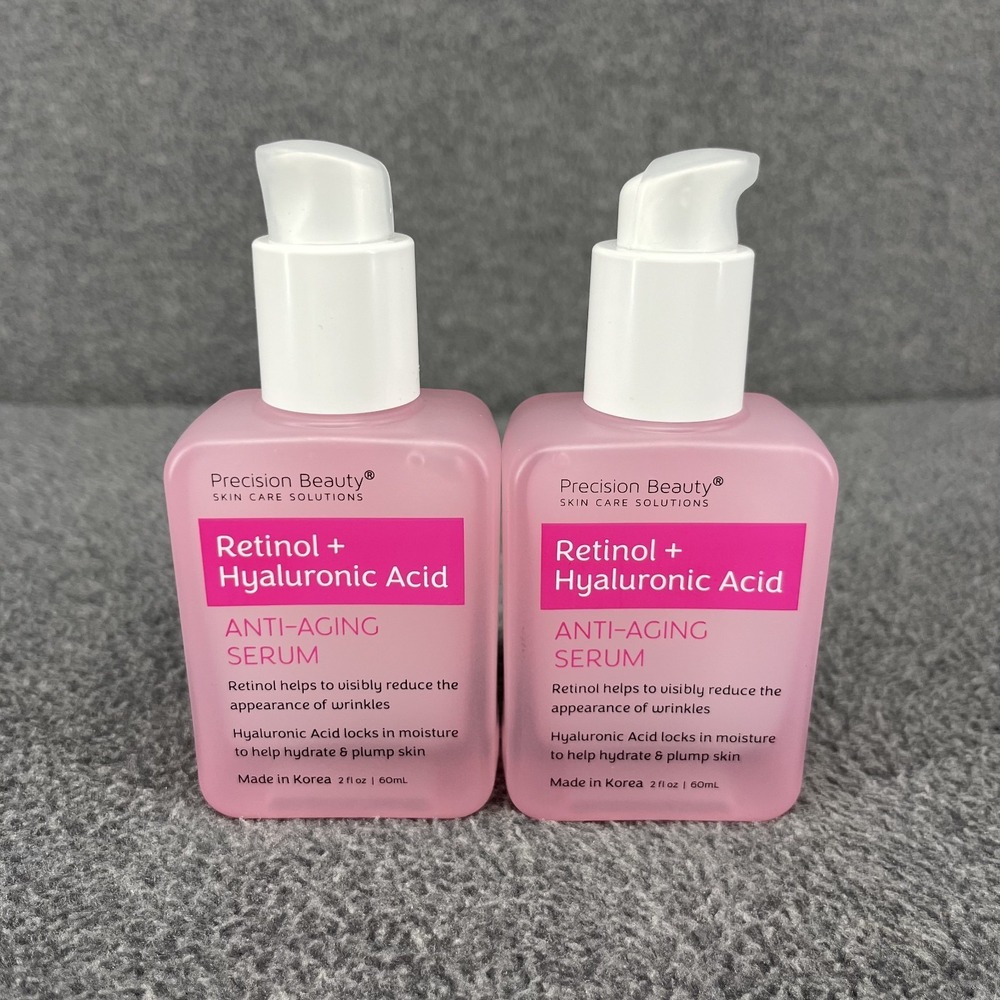 2x Precision Beauty Retinol + Hyaluronic Acid Anti-Aging Serum 2 fl oz New